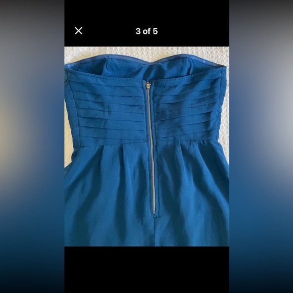 Women’s Size 4 - Sparkle & Fade Pleated Strapless Dress Elegant Blue Dress - Picture 3 of 5